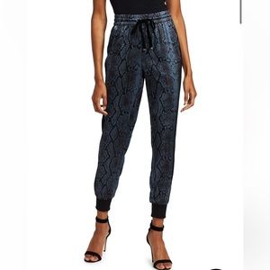 CAMI NYC Anisha Snakeskin Silk Joggers